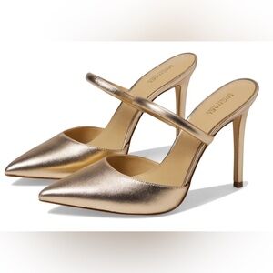 Michael Kors Jessa Leather Mule Pump - Gold, Size 8
